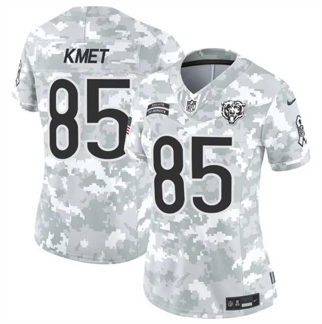 Womens Chicago Bears #85 Cole Kmet 2024 F.U.S.E Arctic Camo Salute To Service Limited Stitched Jersey Dzhi